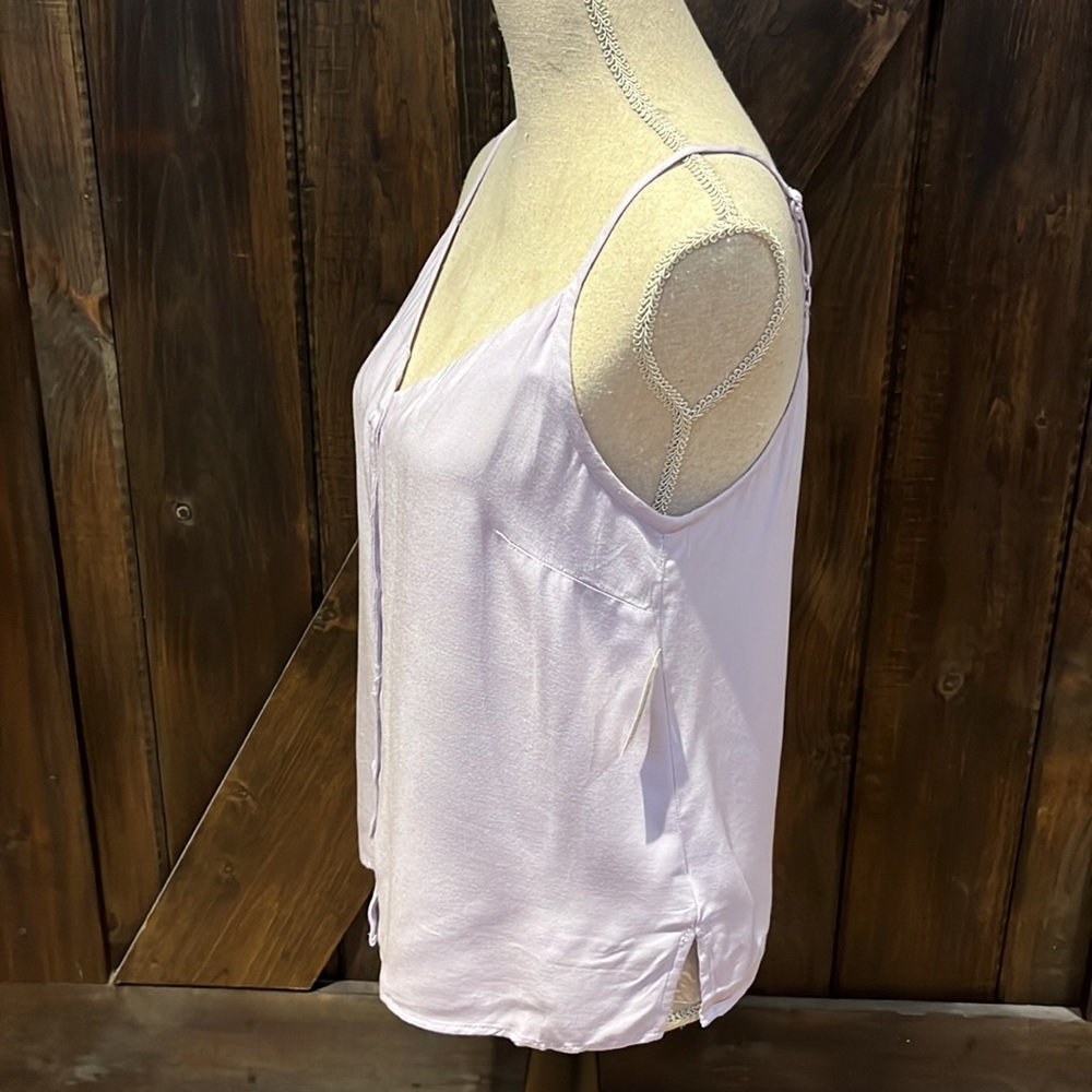 Goodthreads Lavender Button-Front Cami Tank Top - Picture 3 of 13